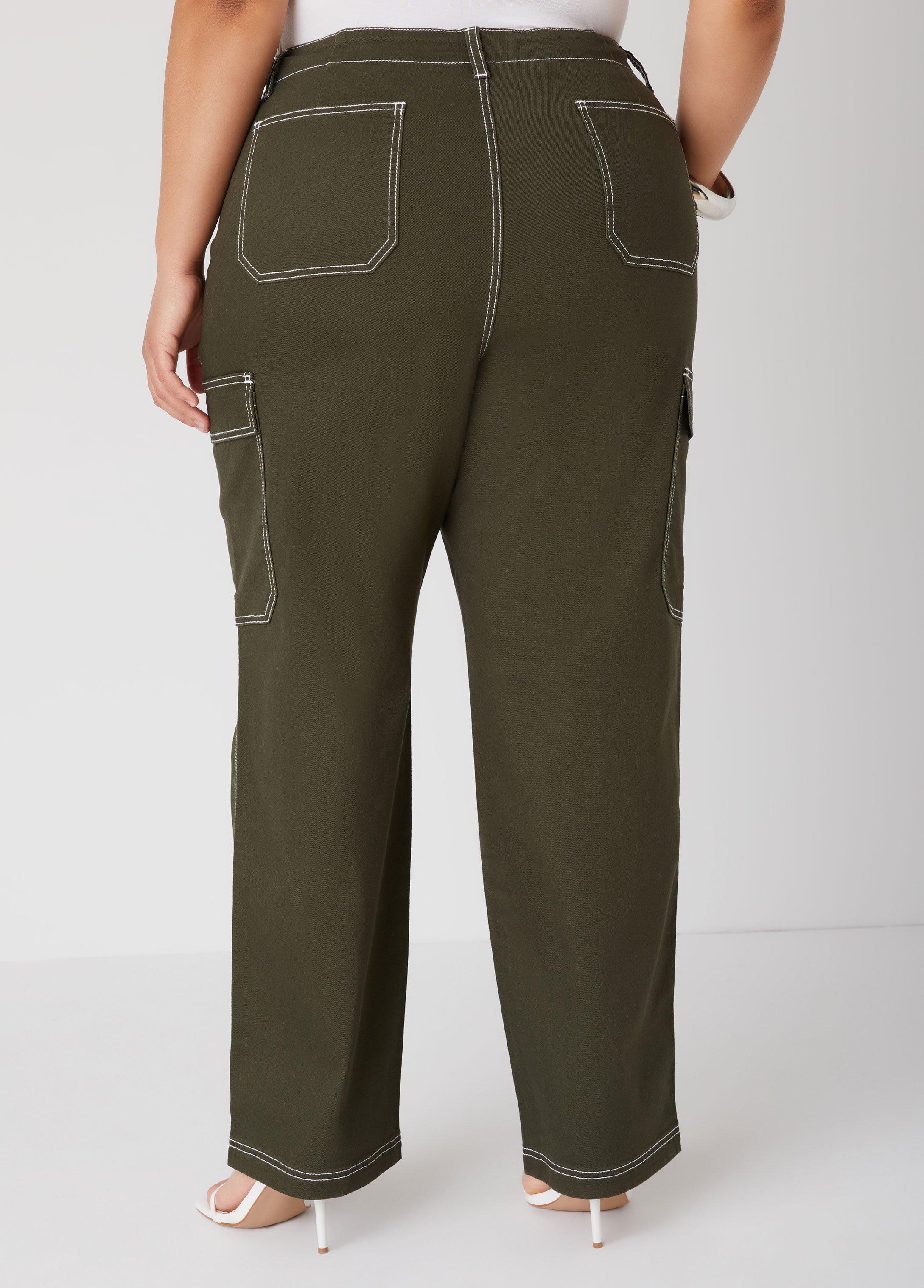 Stitch Detailed Cargo Jeans Product Image