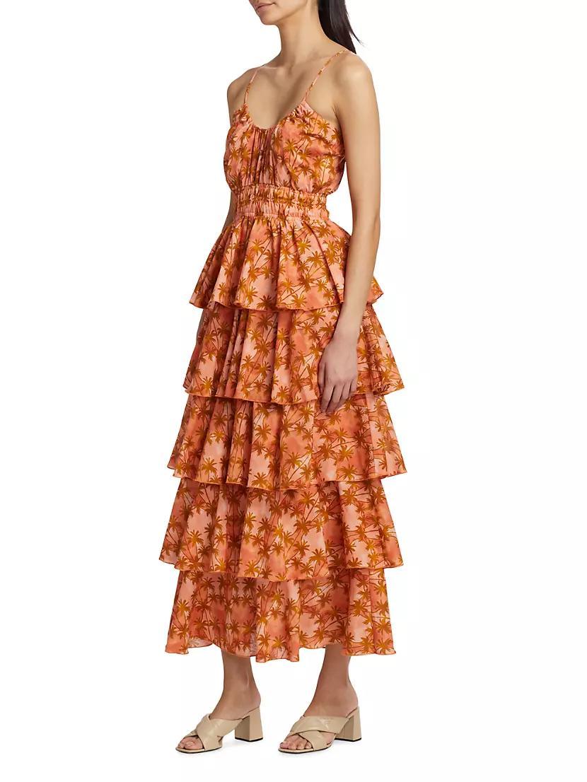 Leilani Palm Tree Cotton Tiered Dress Product Image