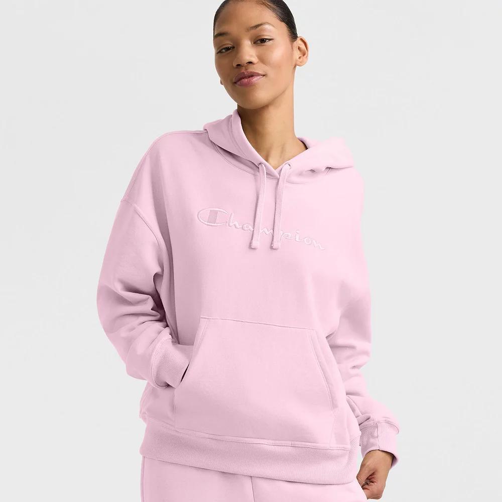 Womens Champion Powerblend Embroidered Logo Hoodie Product Image