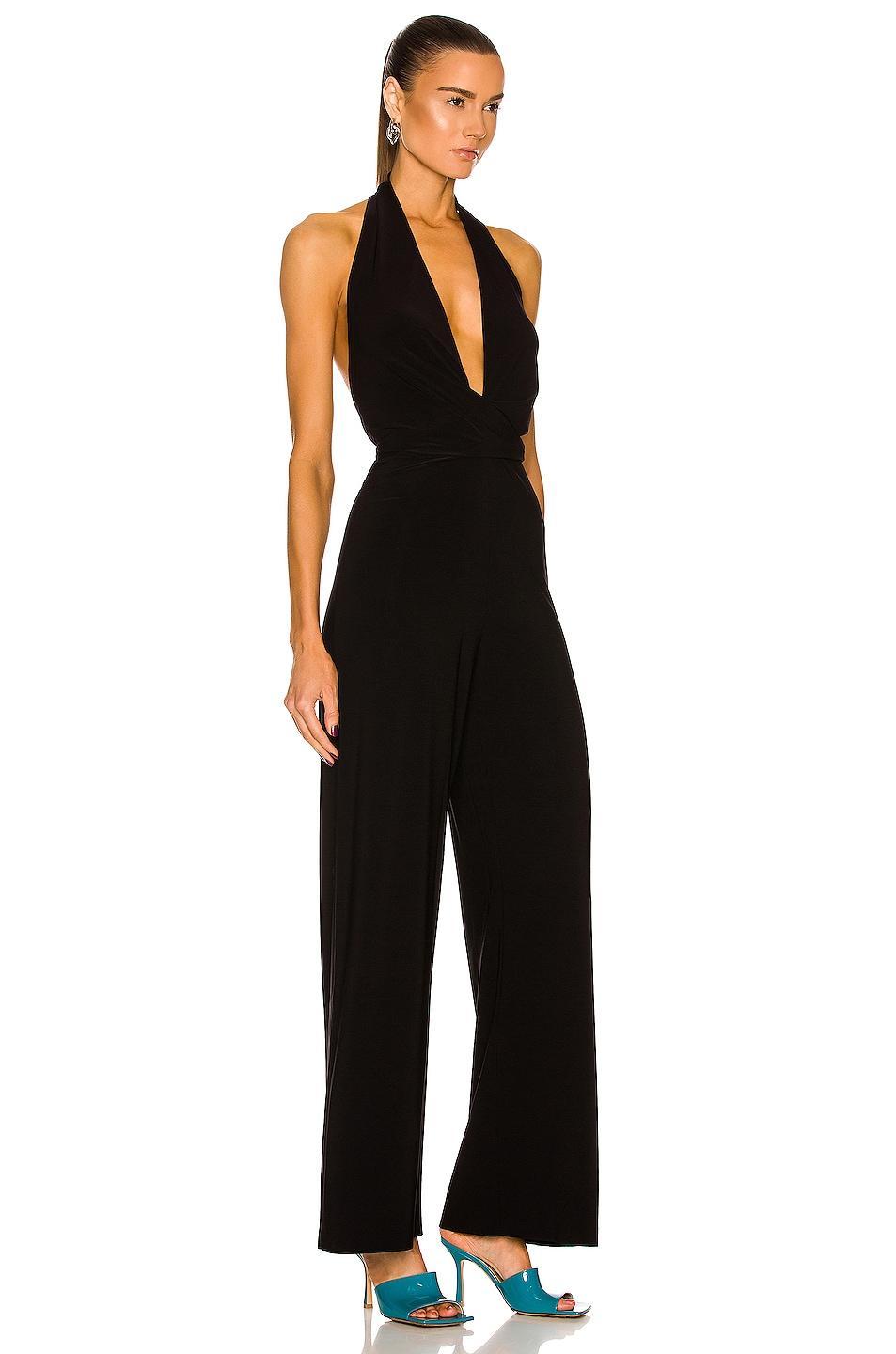 Norma Kamali Halter Wide Leg Jumpsuit Product Image