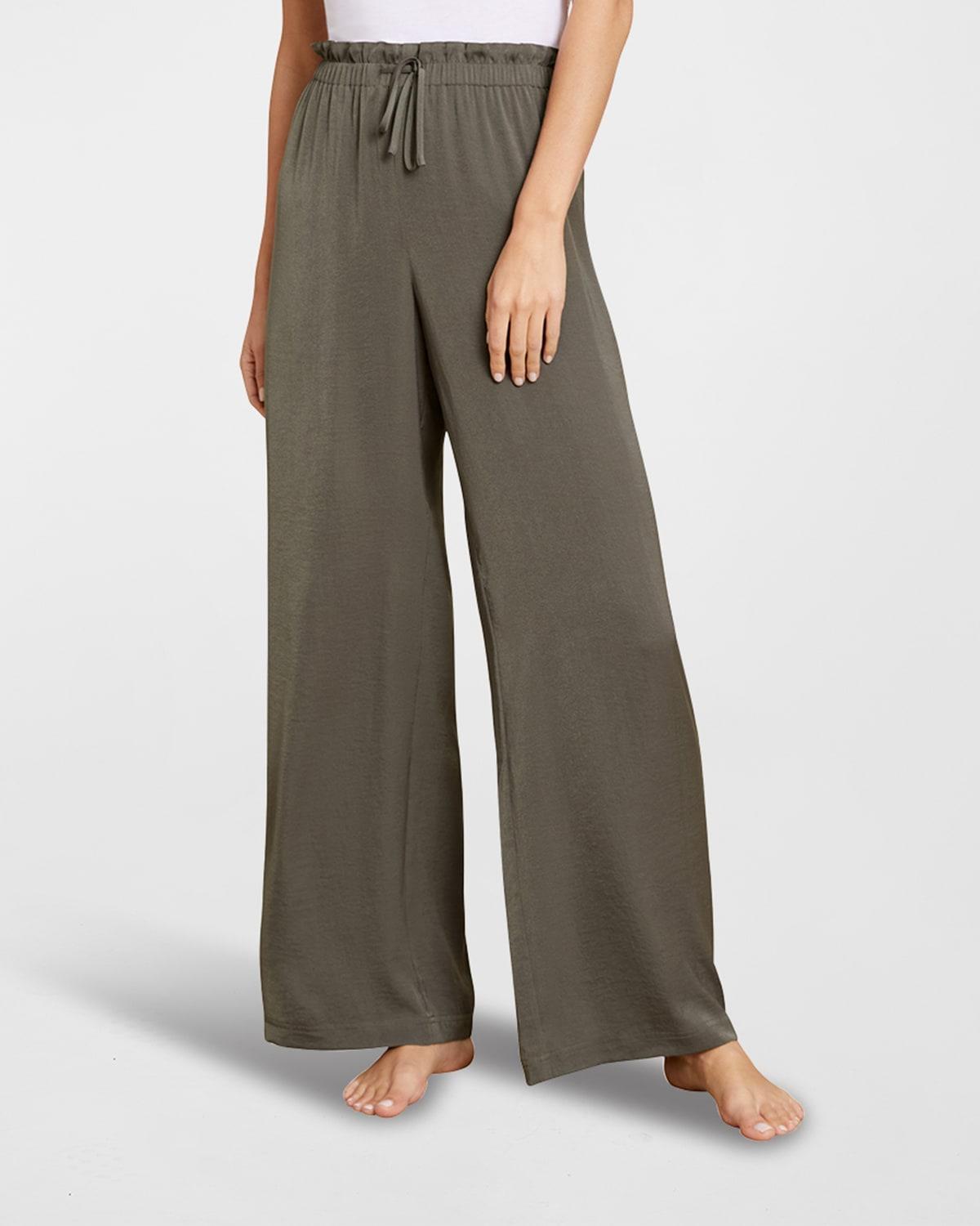 Womens Washed Satin Paperbag Pants Product Image