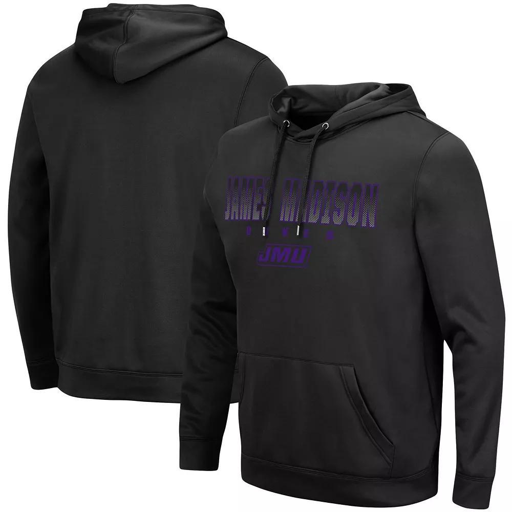 Men's Colosseum Black James Madison Dukes Blackout 3.0 Pullover Hoodie, Size: 2XL, Jmd Black Product Image