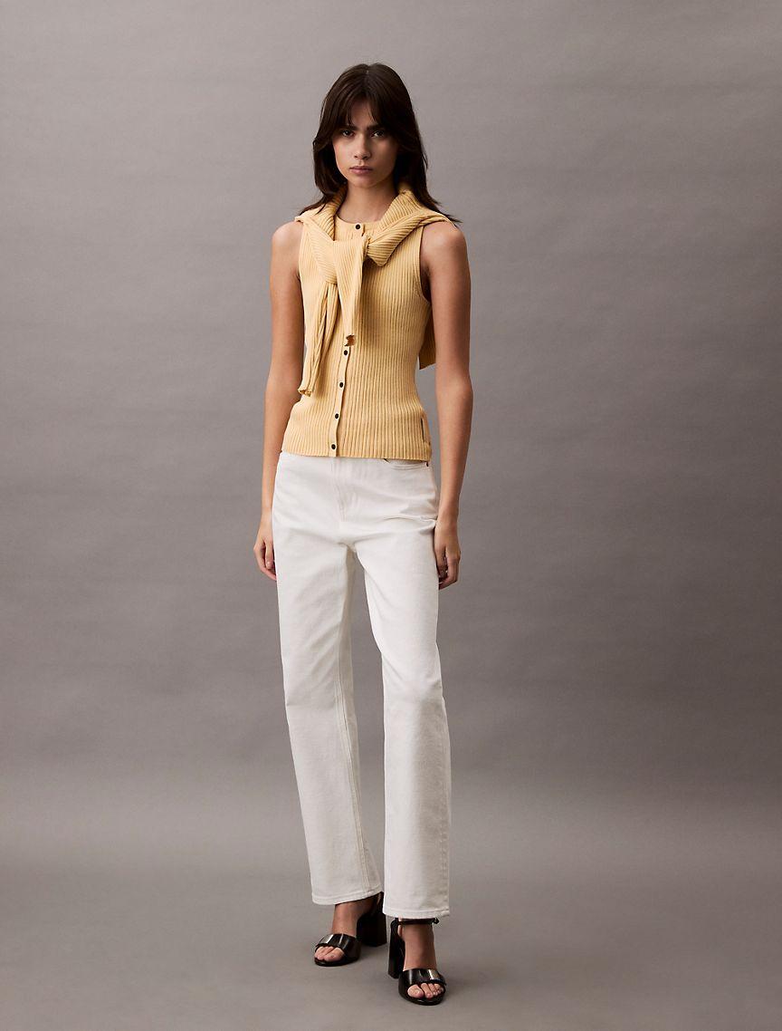 Smooth Cotton Rib Sweater Tank Product Image