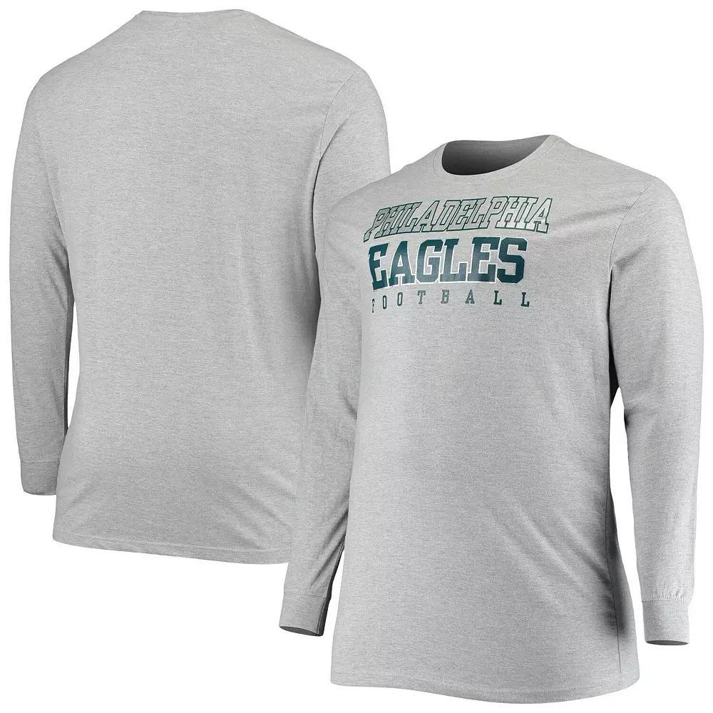 Men's Fanatics Branded Heathered Gray Philadelphia Eagles Big & Tall Practice Long Sleeve T-Shirt, Size: 4XB, Grey Product Image