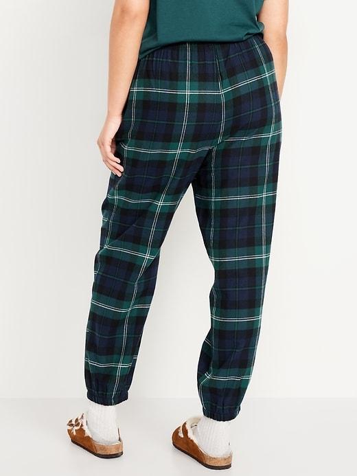High-Waisted Flannel Pajama Joggers for Women Product Image