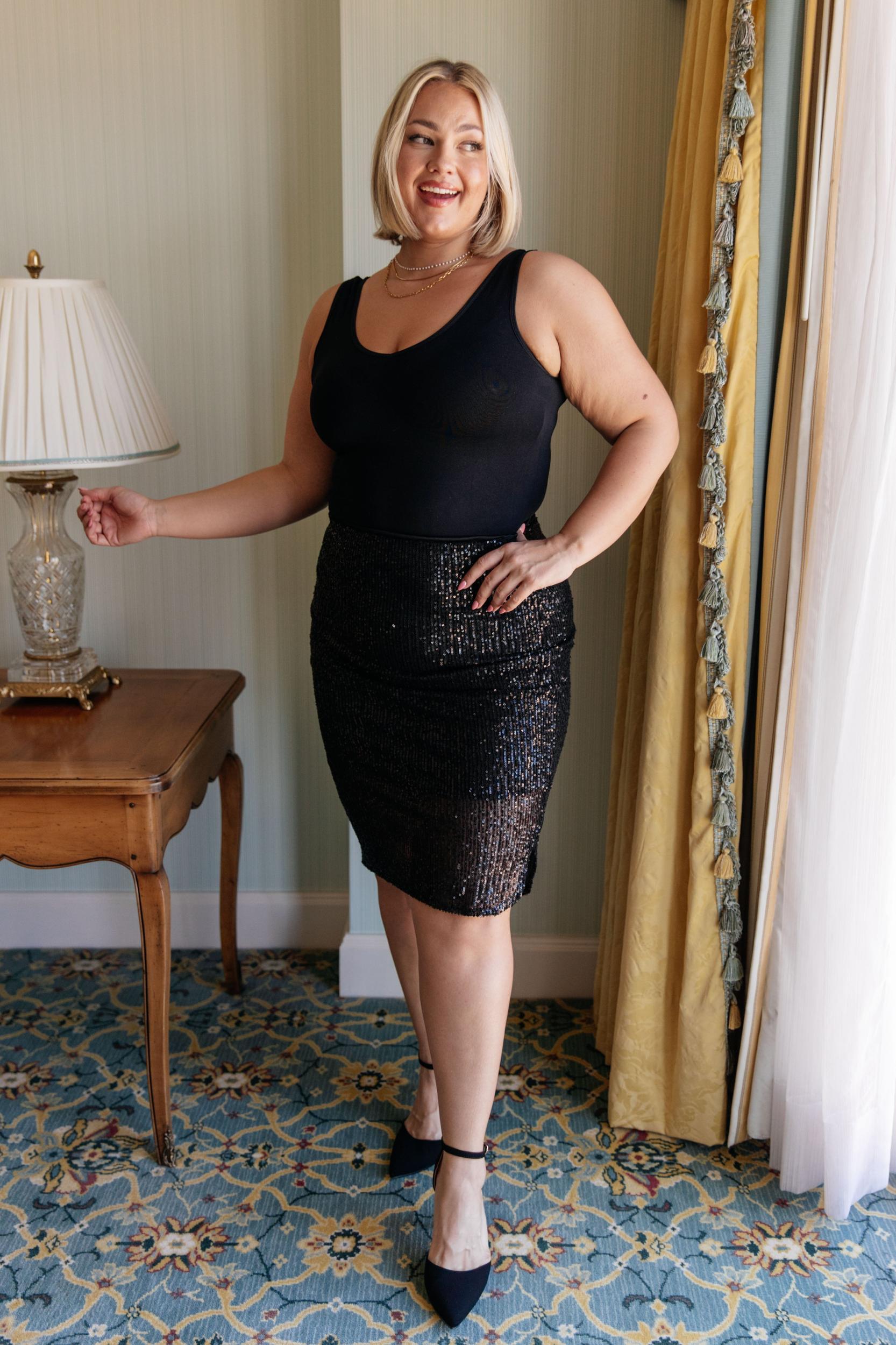 Gilded Age Sequin Skirt in Black (Online Exclusive) Product Image