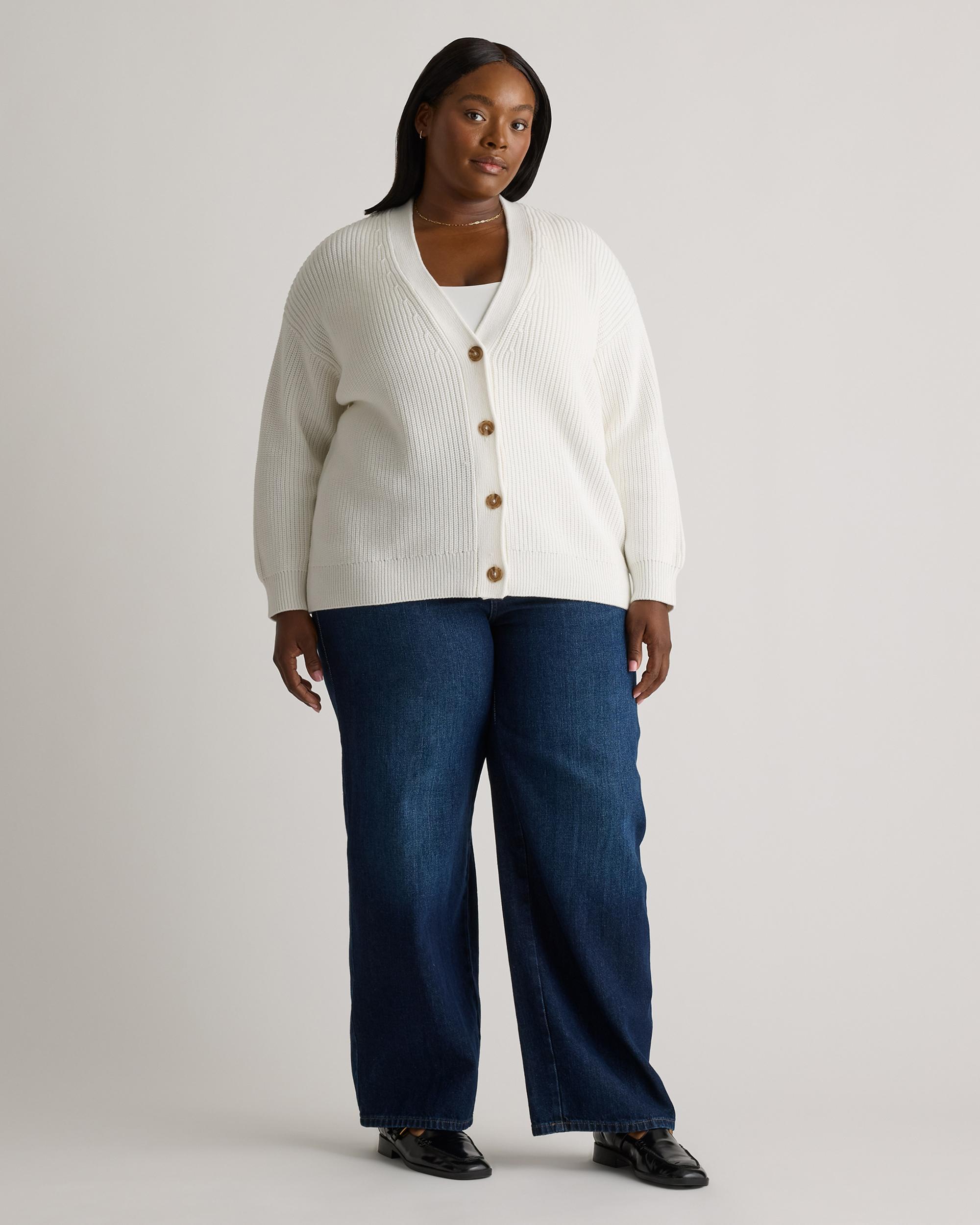 Quince | Women's OverSized Boyfriend Cardigan Sweater Organic Cotton Product Image
