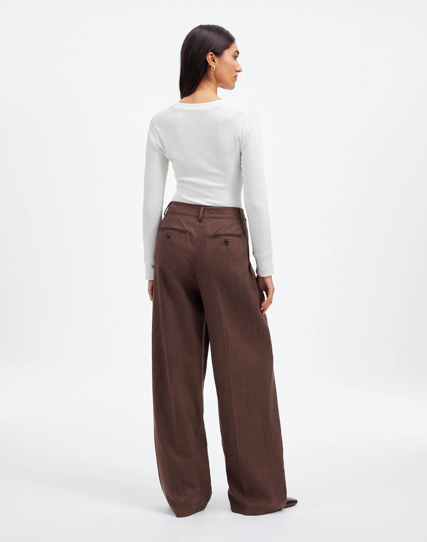 The Harlow Wide-Leg Pant in Drapey Twill Product Image