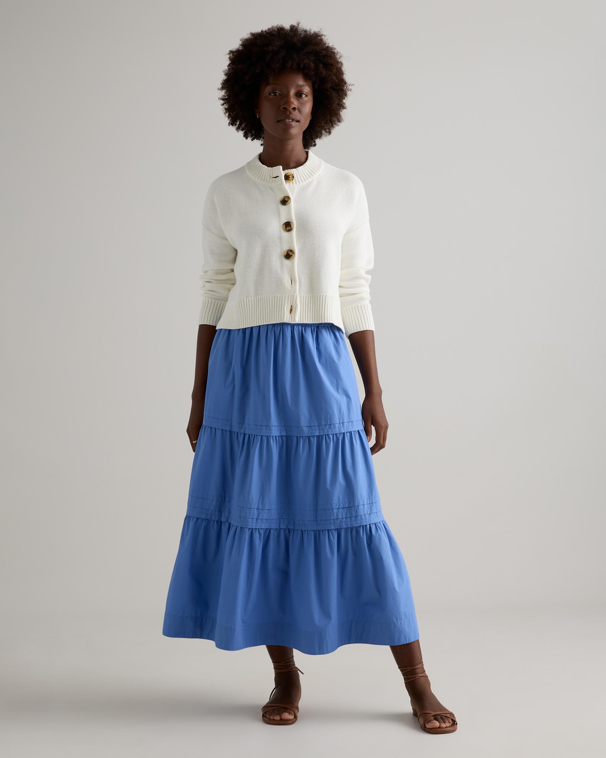 Quince | Women's Poplin Tiered Maxi Skirt Organic Cotton Product Image