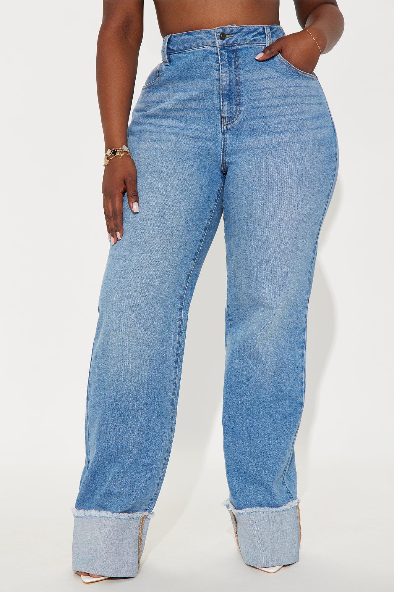 Tall All The While Cuffed Wide Leg Jeans - Light Wash Product Image