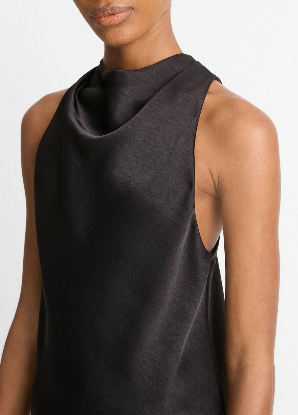 Womens Satin Cowl-Neck Bias Top, Black Rose, Size XL Vince Product Image