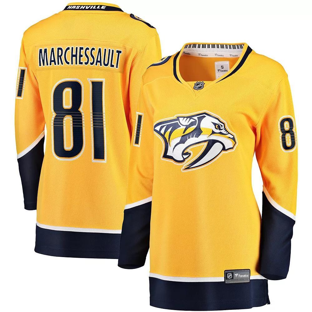 Women's Fanatics Jonathan Marchessault Gold Nashville Predators Home Premier Breakaway Player Jersey, Size: 4XL, Pdt Gold Product Image