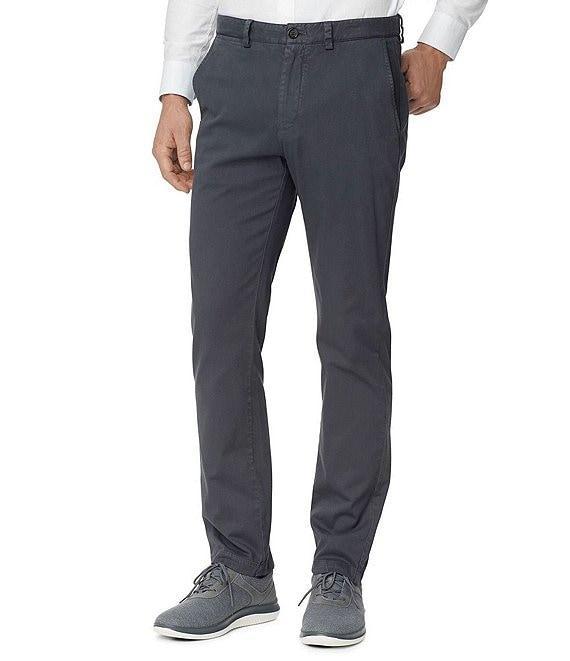 Johnston & Murphy Washed Straight Leg Flat Front Stretch Chino Pants Product Image
