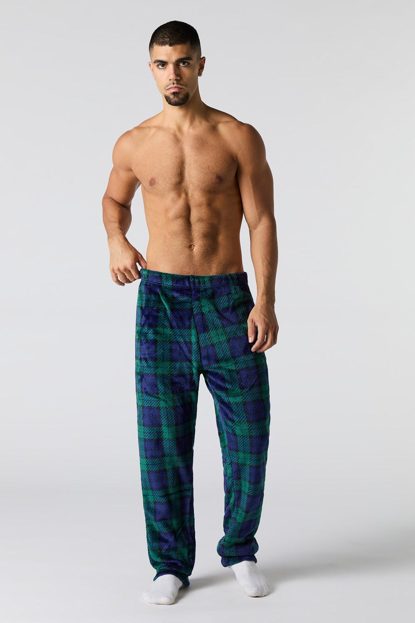 Printed Plush Pajama Pant Male Product Image