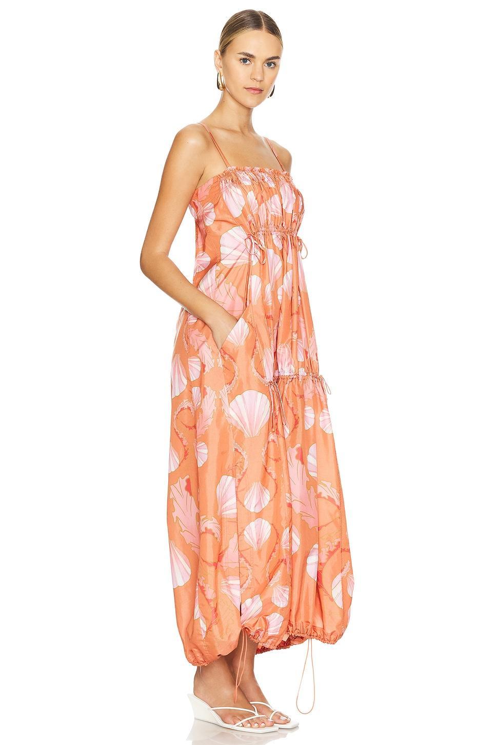 Seashell Frilled Long Dress ADRIANA DEGREAS Product Image