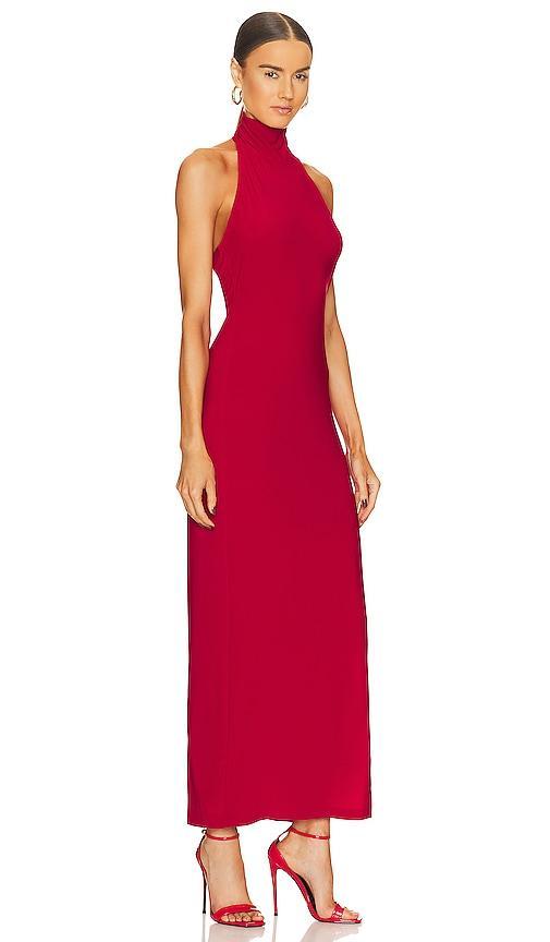 Halter Turtleneck Side Slit Gown Norma Kamali Product Image