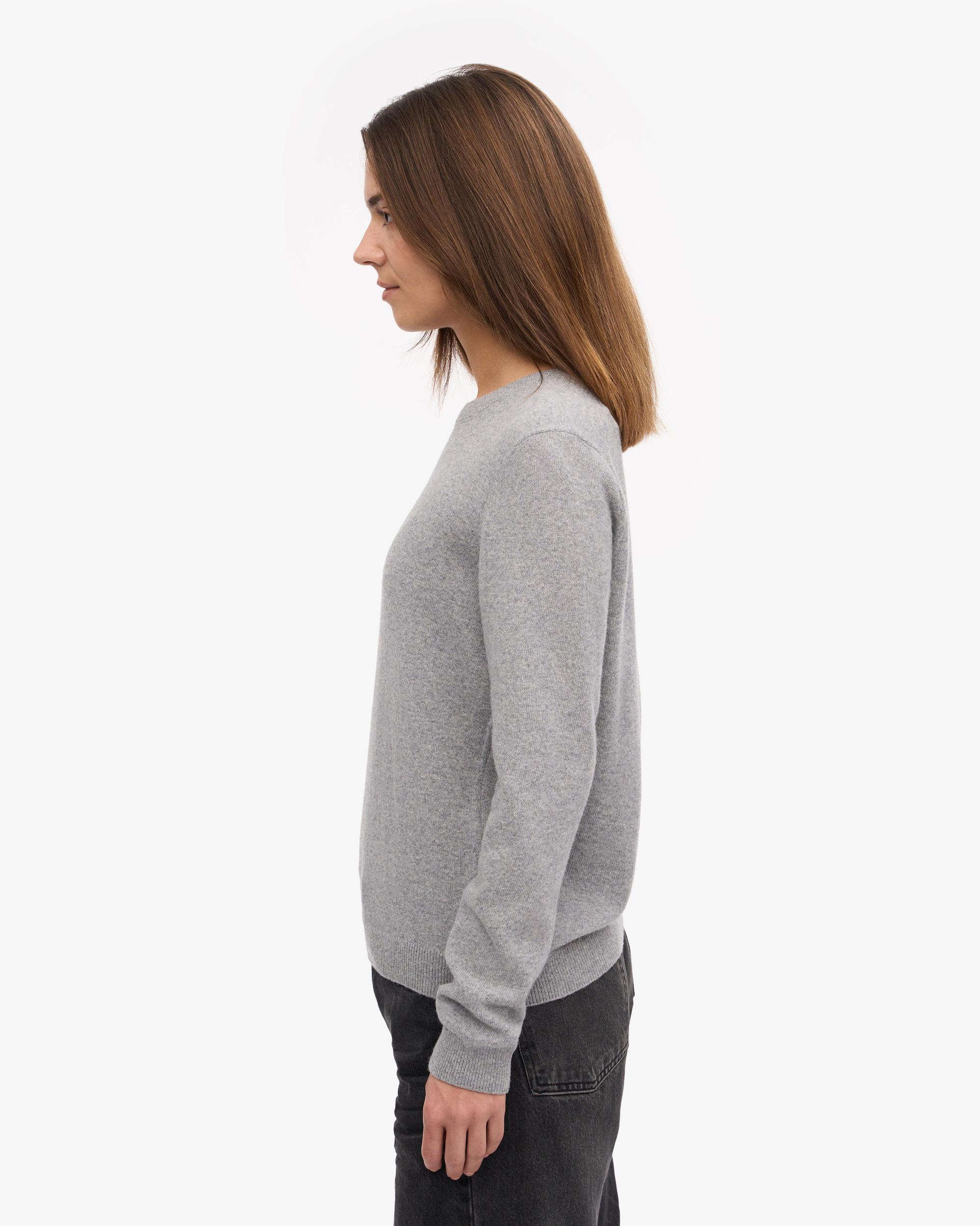 Women Light Merino Wool Crew - Heather Grey Product Image
