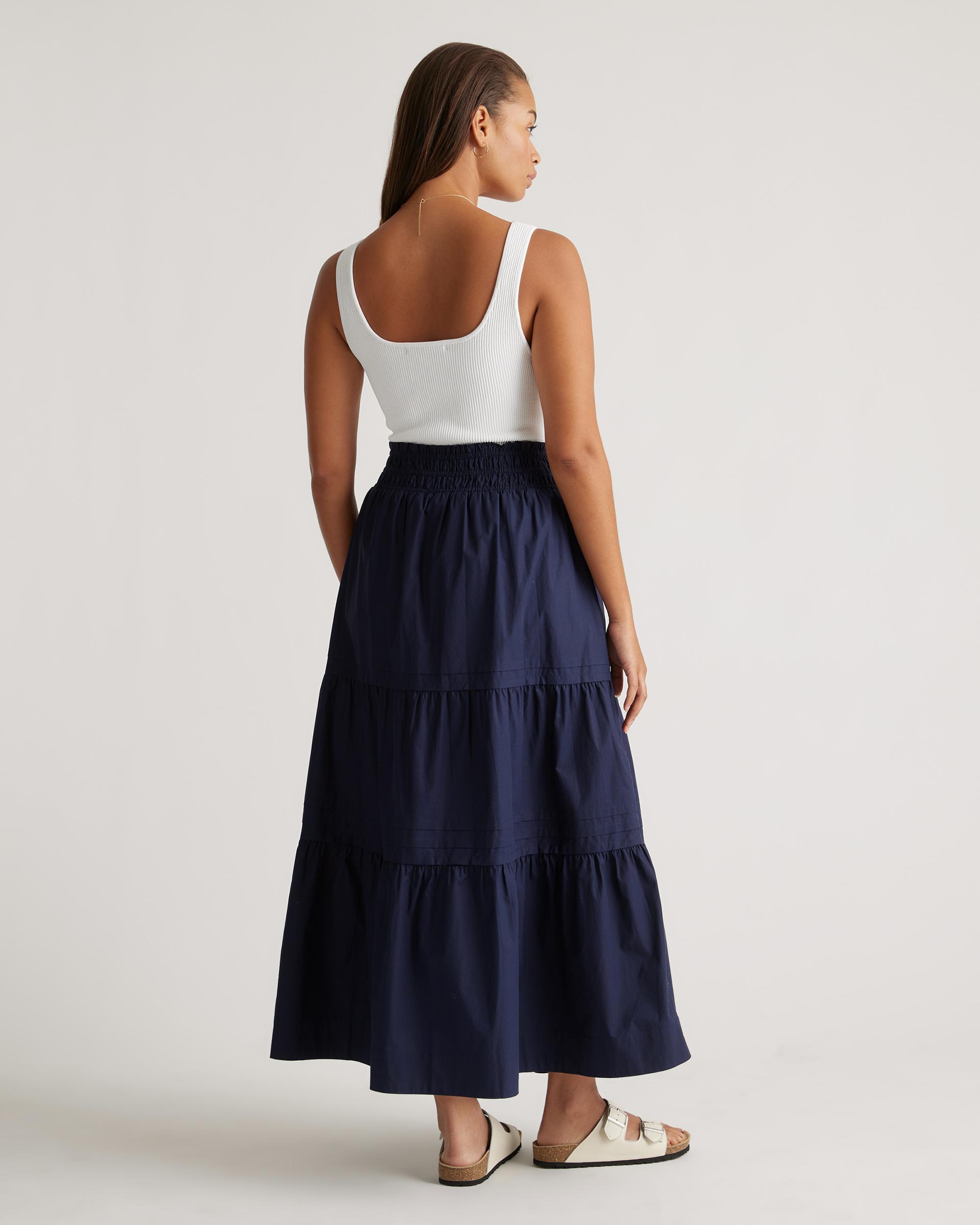 Quince | Women's Poplin Tiered Maxi Skirt Organic Cotton Product Image