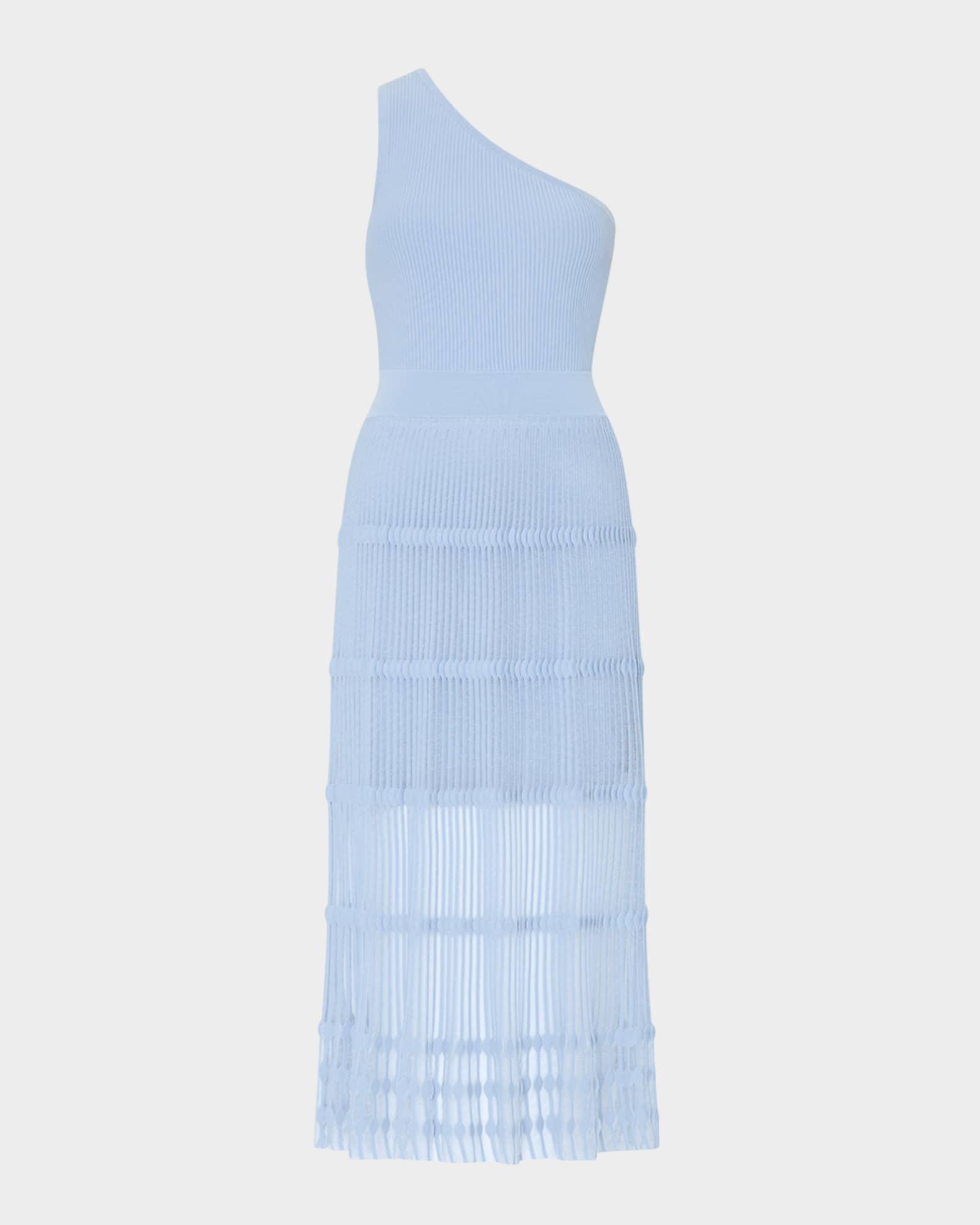 One-Shoulder Sheer Knit Midi Dress Product Image