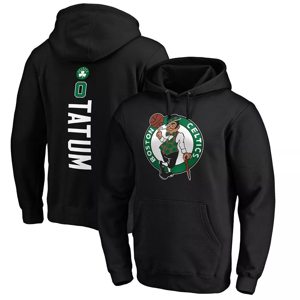 Men's Fanatics Branded Jayson Tatum Black Boston Celtics Playmaker Name & Number Pullover Hoodie, Size: 2XL Product Image