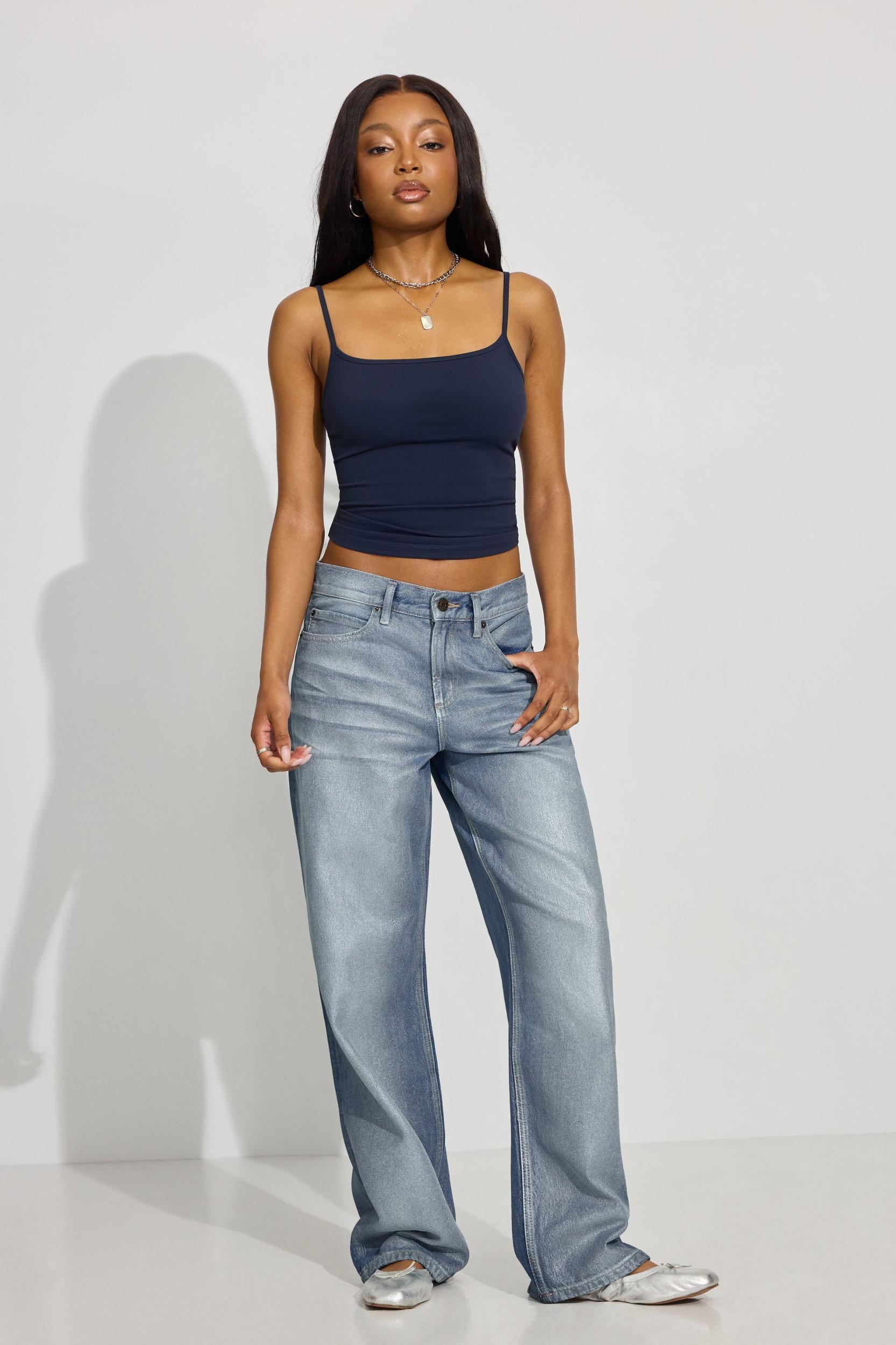 Cropped Boxy Polo Top Product Image