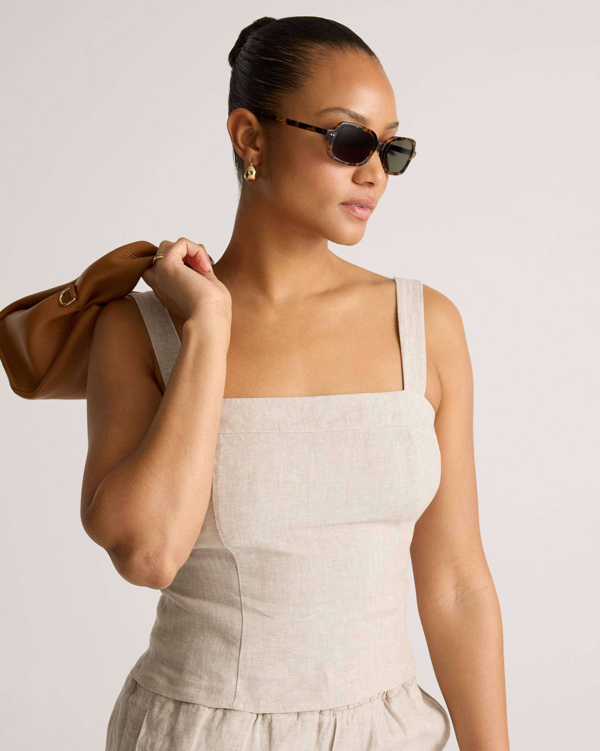 Quince | Women's 100% European Linen Fitted Tank Top Product Image