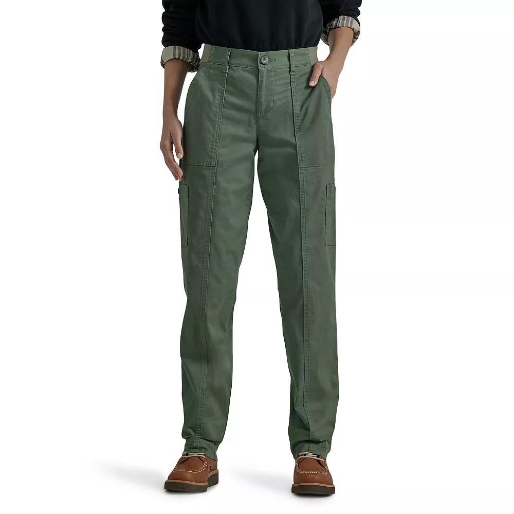 Womens Lee Ultra Lux Comfort with Flex-To-Go Straight-Leg Utility Pants Green Grove Product Image