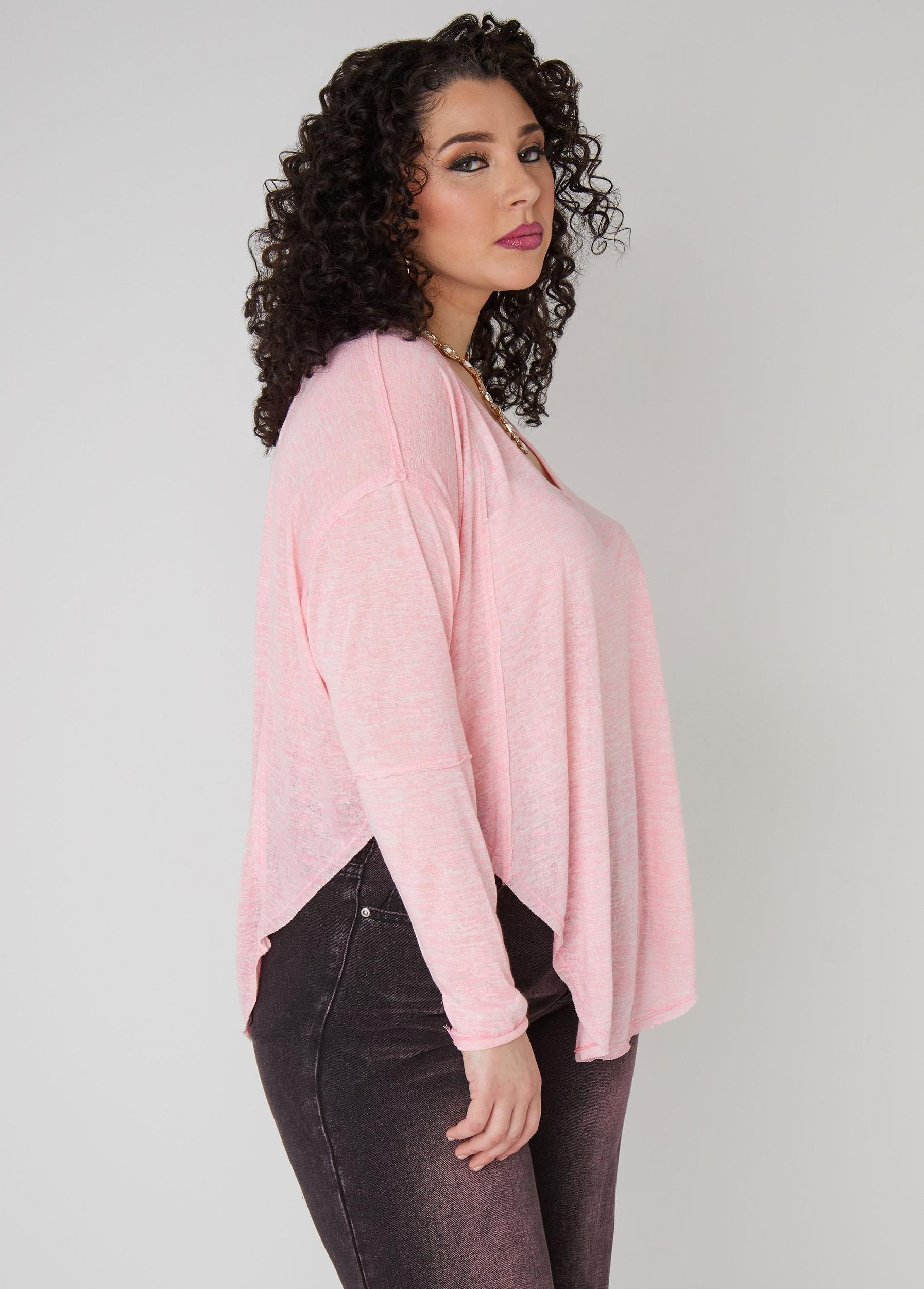 Slub Knit V Neck Top Product Image
