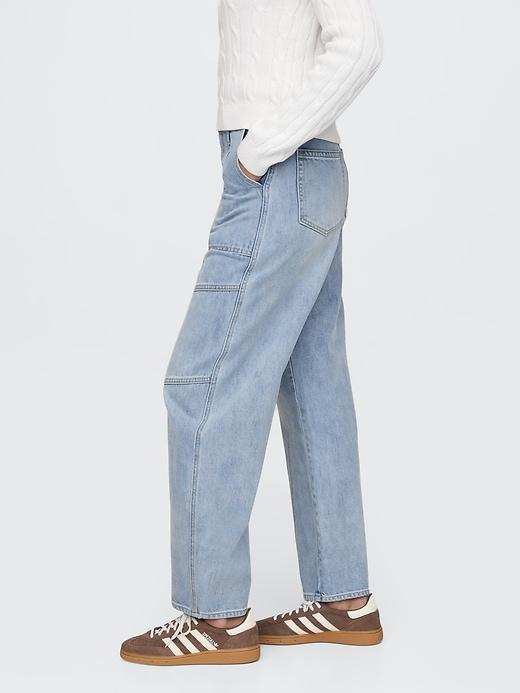 High Rise Seamed Barrel Jeans Product Image