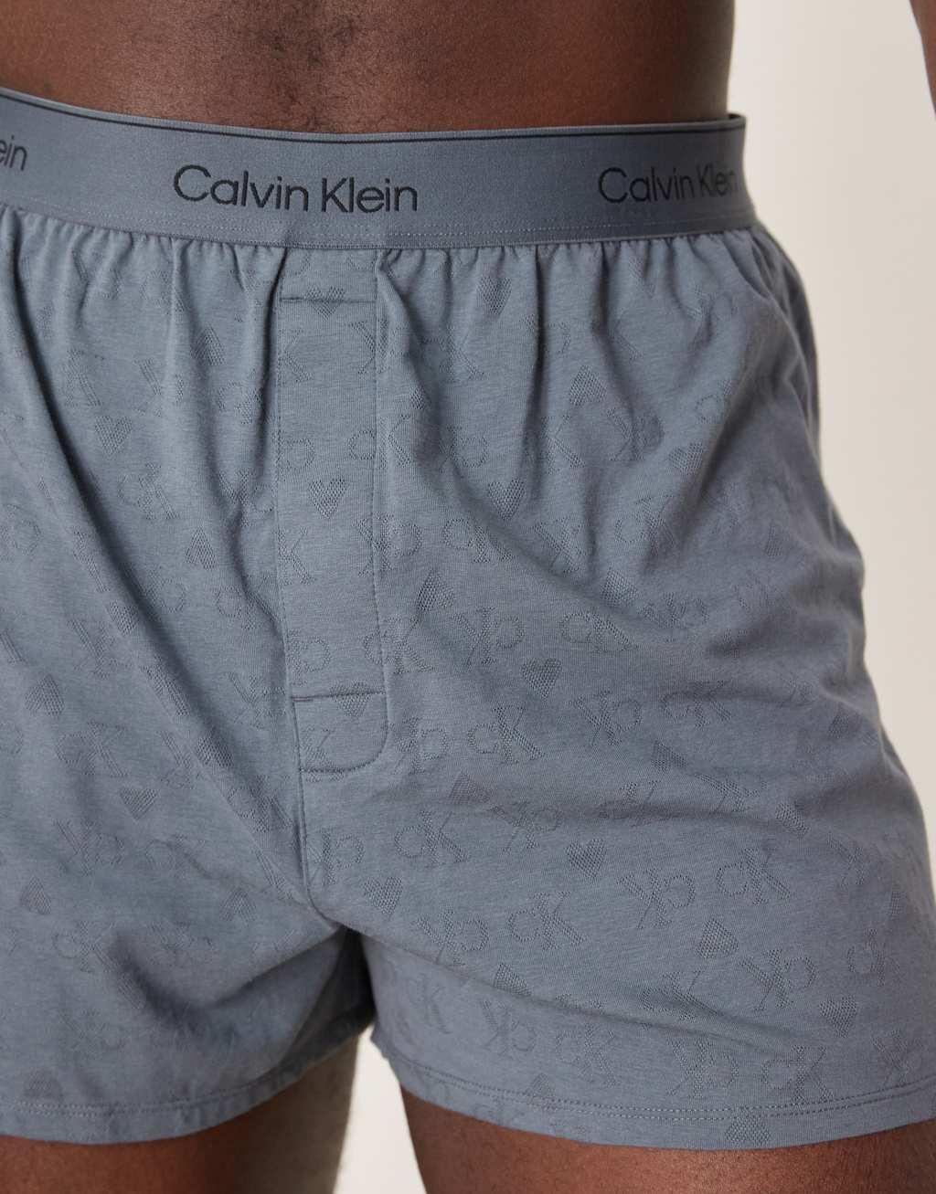 Calvin Klein Modern Cotton t-shirt/boxer lounge set in blue gray Product Image