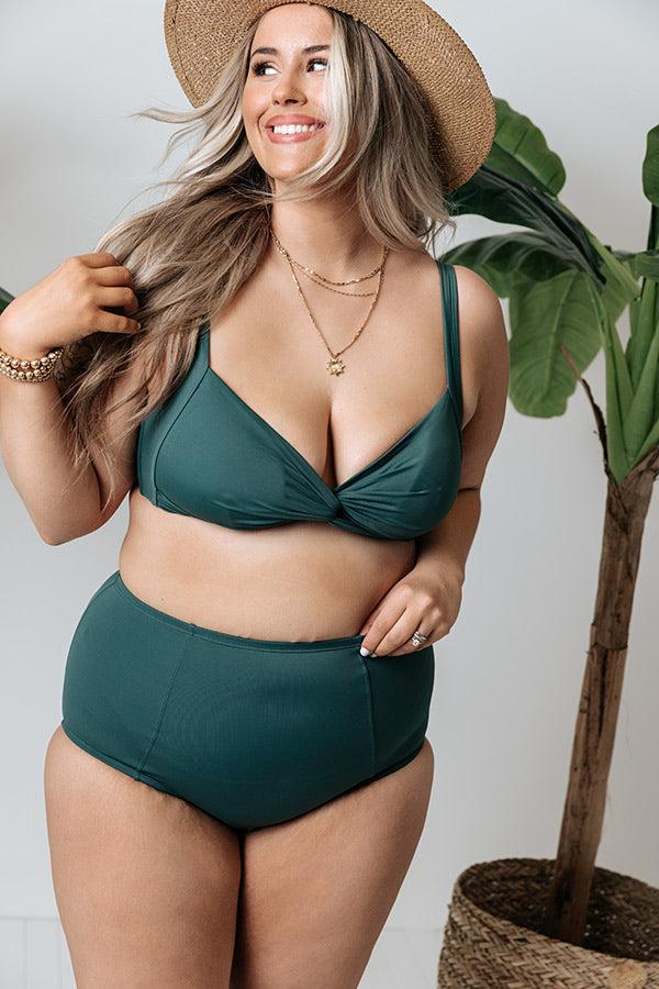 Tanning In Tulum Bikini Top in Forest Product Image