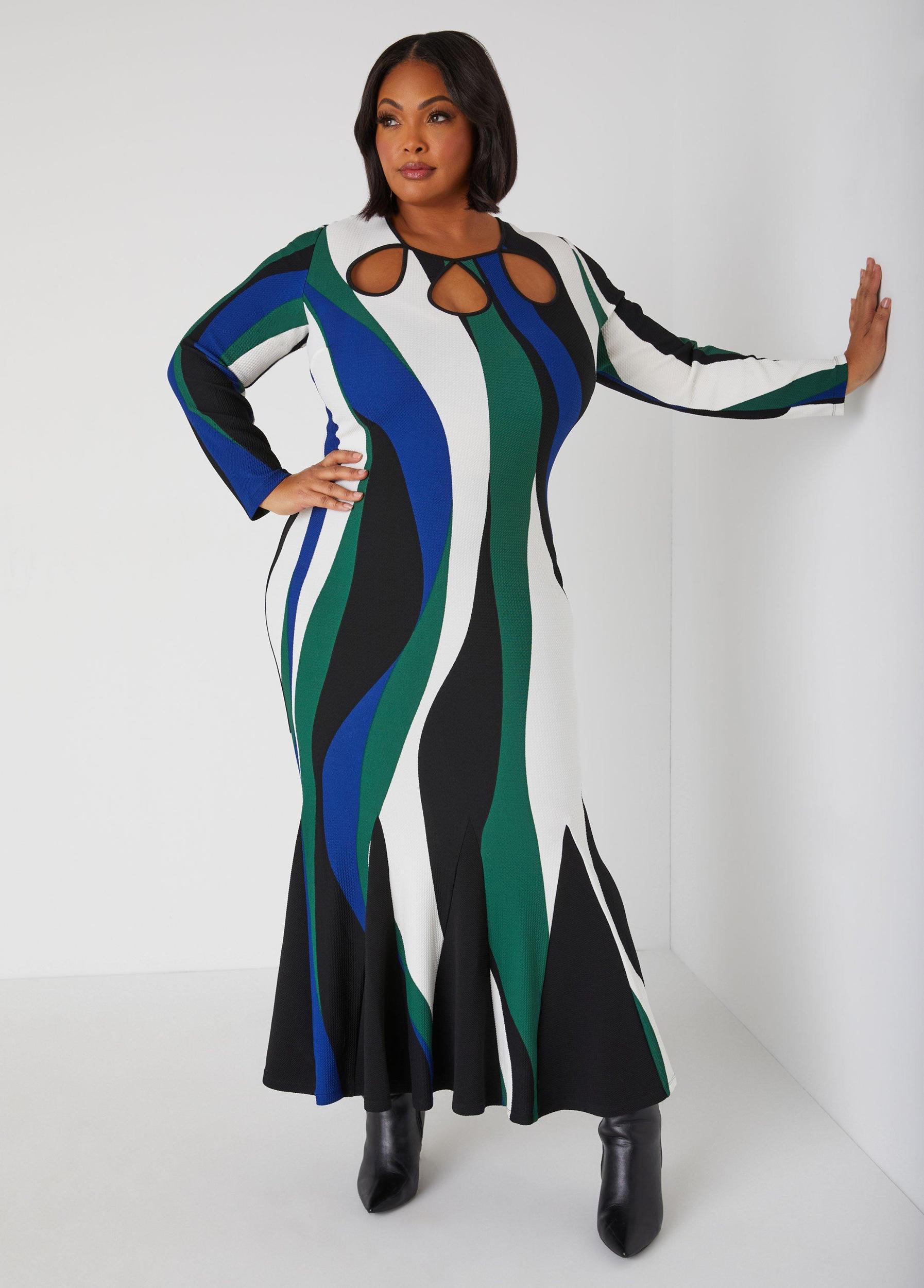 Cutout Swirl Print Maxi Dress Product Image