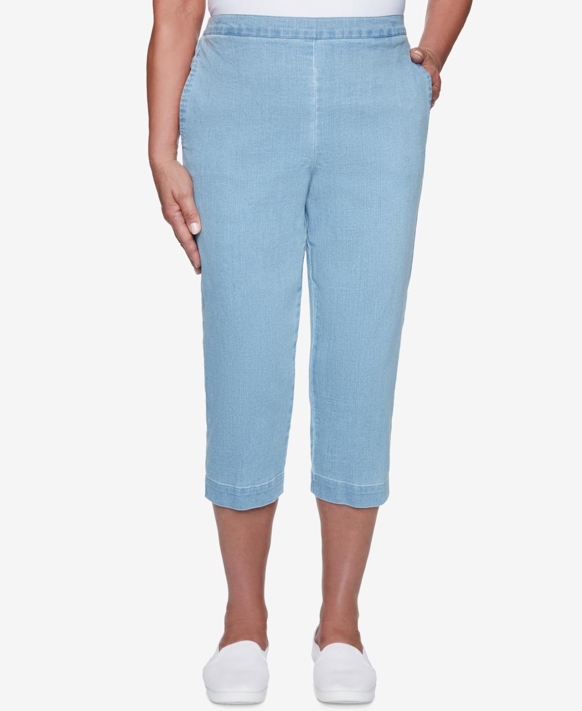 Women's Alfred Dunner Denim Capri Pants, Size: 14, White Product Image
