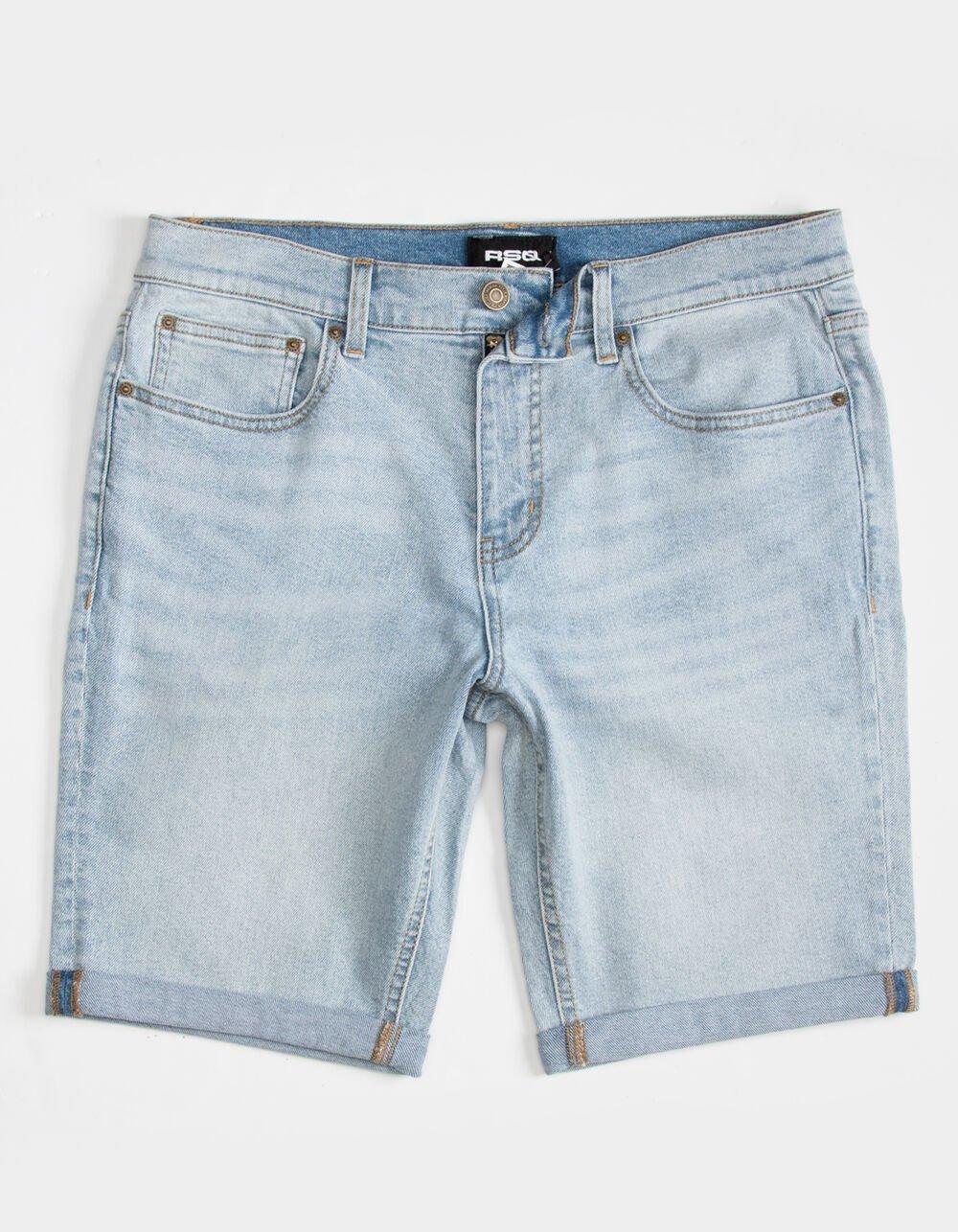 RSQ Mens Light Roll Cuff Denim Shorts - LIGHT WASH Product Image
