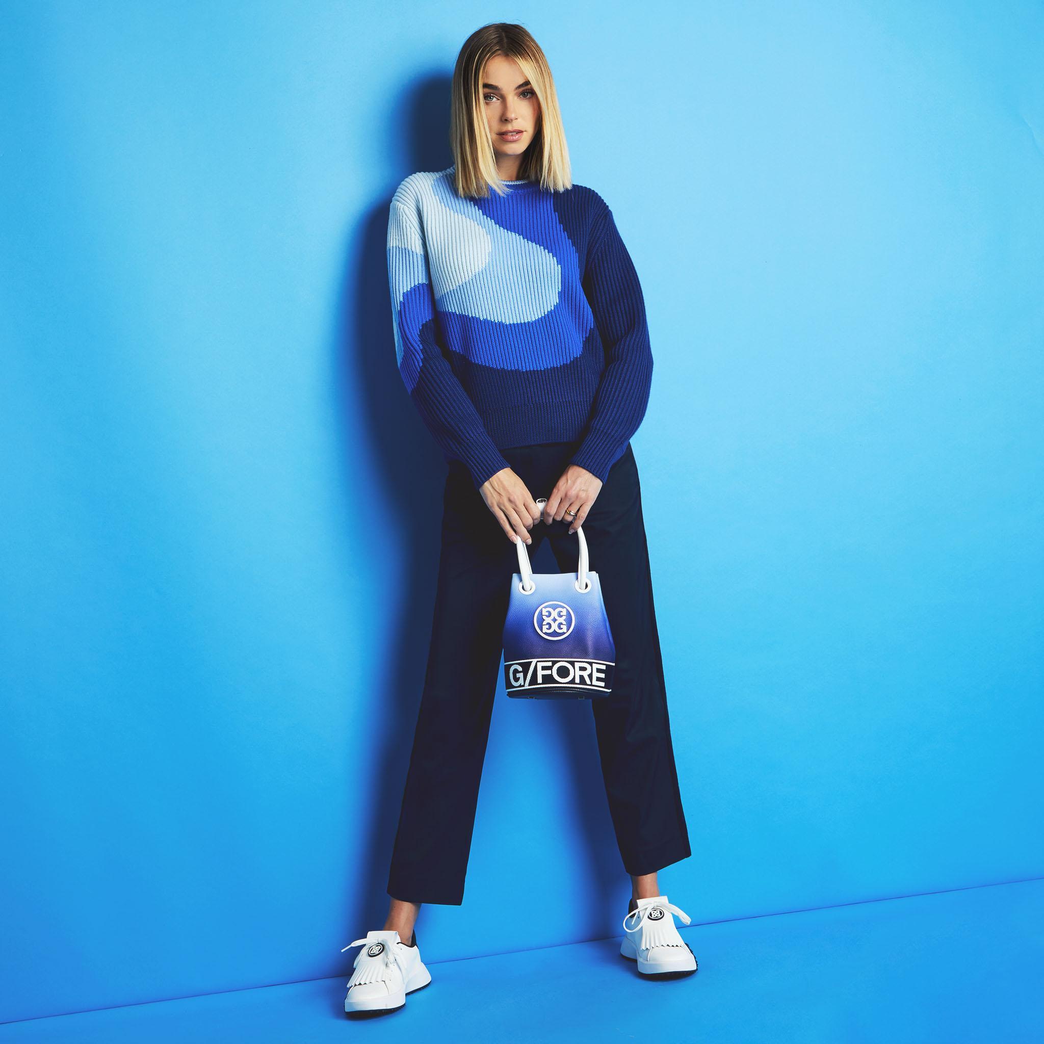 MERINO WOOL GRADIENT JACQUARD CREWNECK SWEATER Product Image