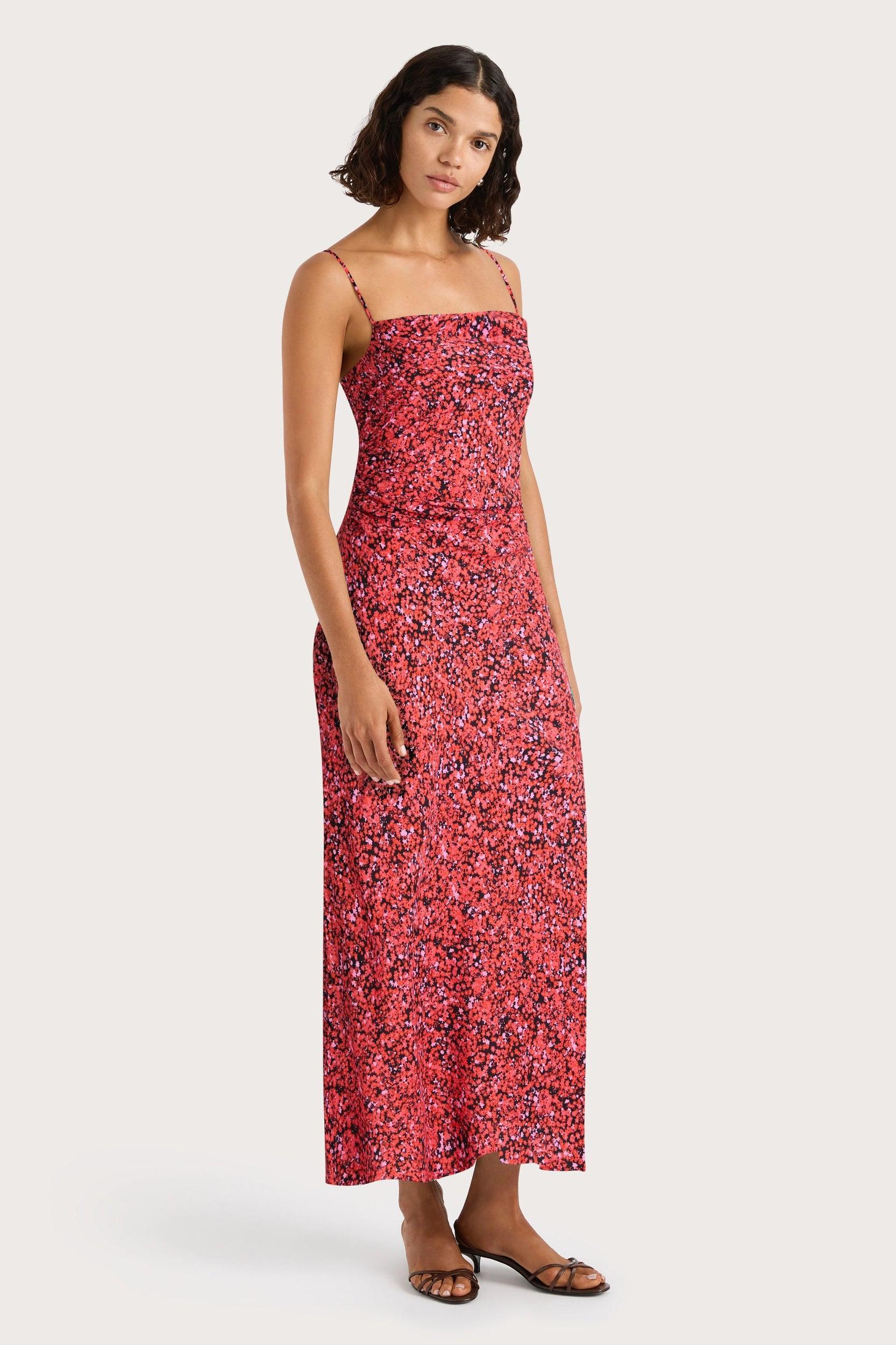 Rosas Midi Dress Meander Micro Red Product Image