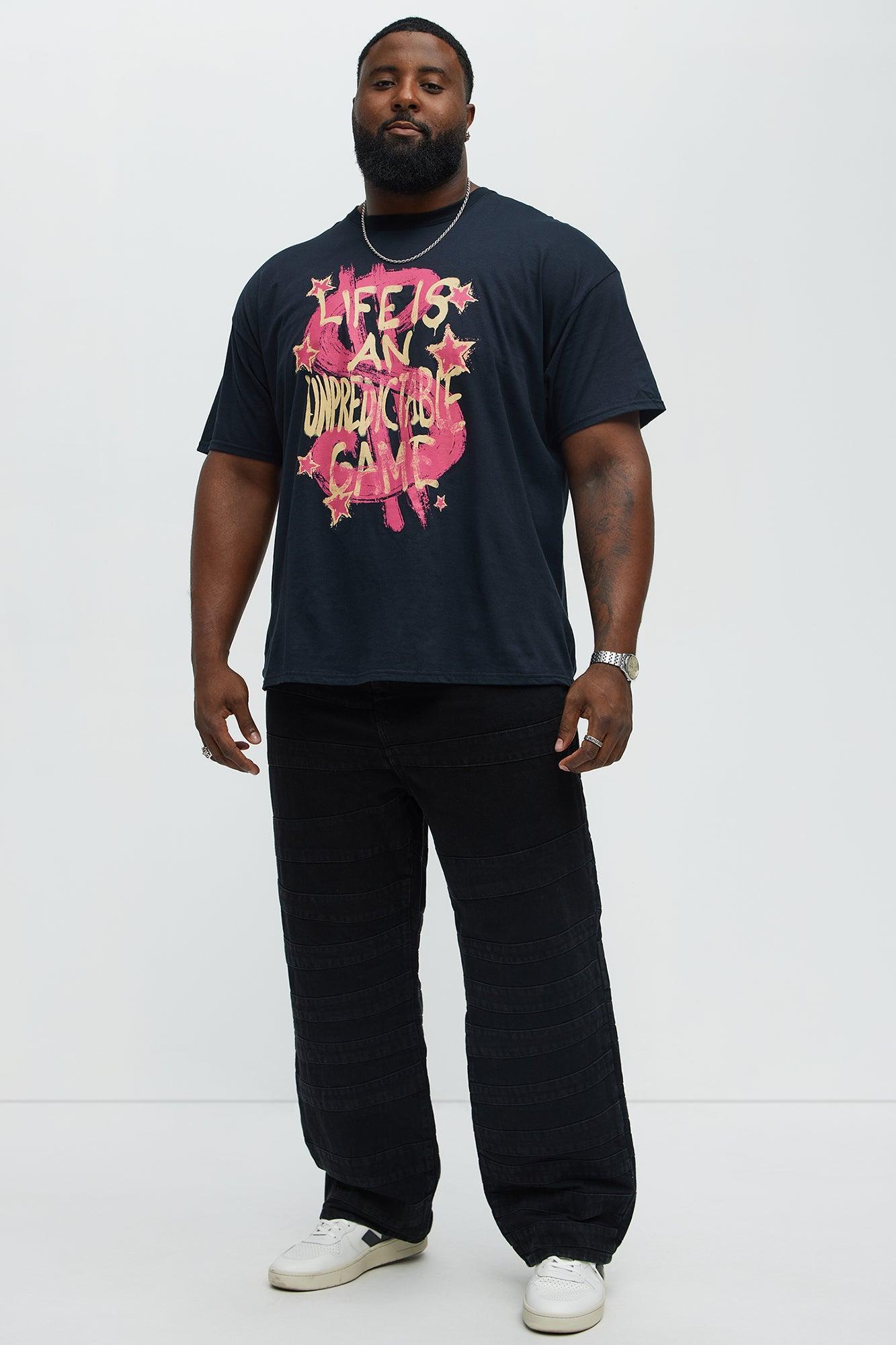 Baggy Layered Paneled Jeans - Black Product Image