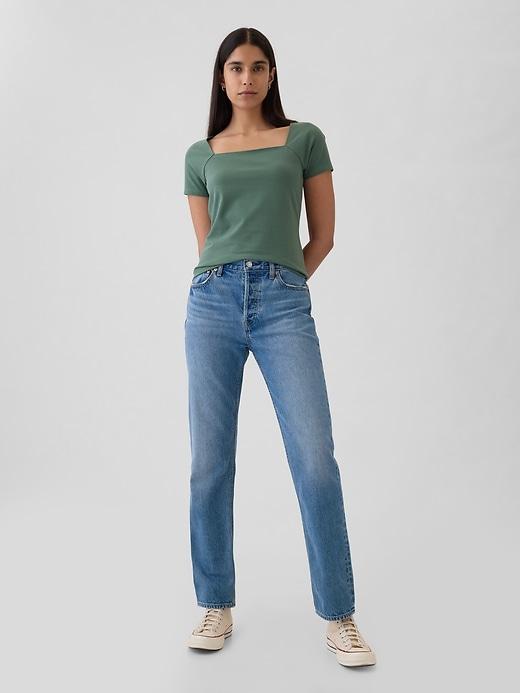 Compact Jersey Square-Neck Shirt Product Image