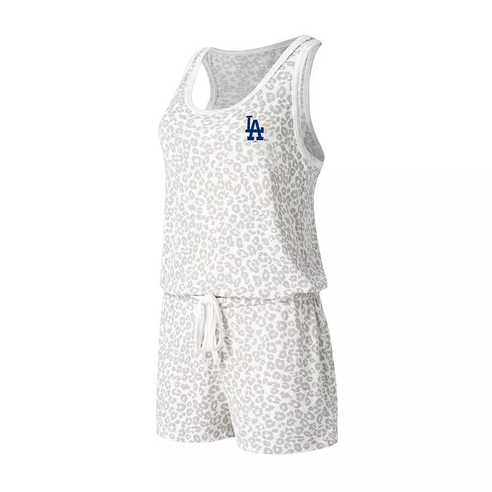 Women's Concepts Sport Cream Los Angeles Dodgers Montana Hacci Knit Romper, Size: Large, Beige Product Image