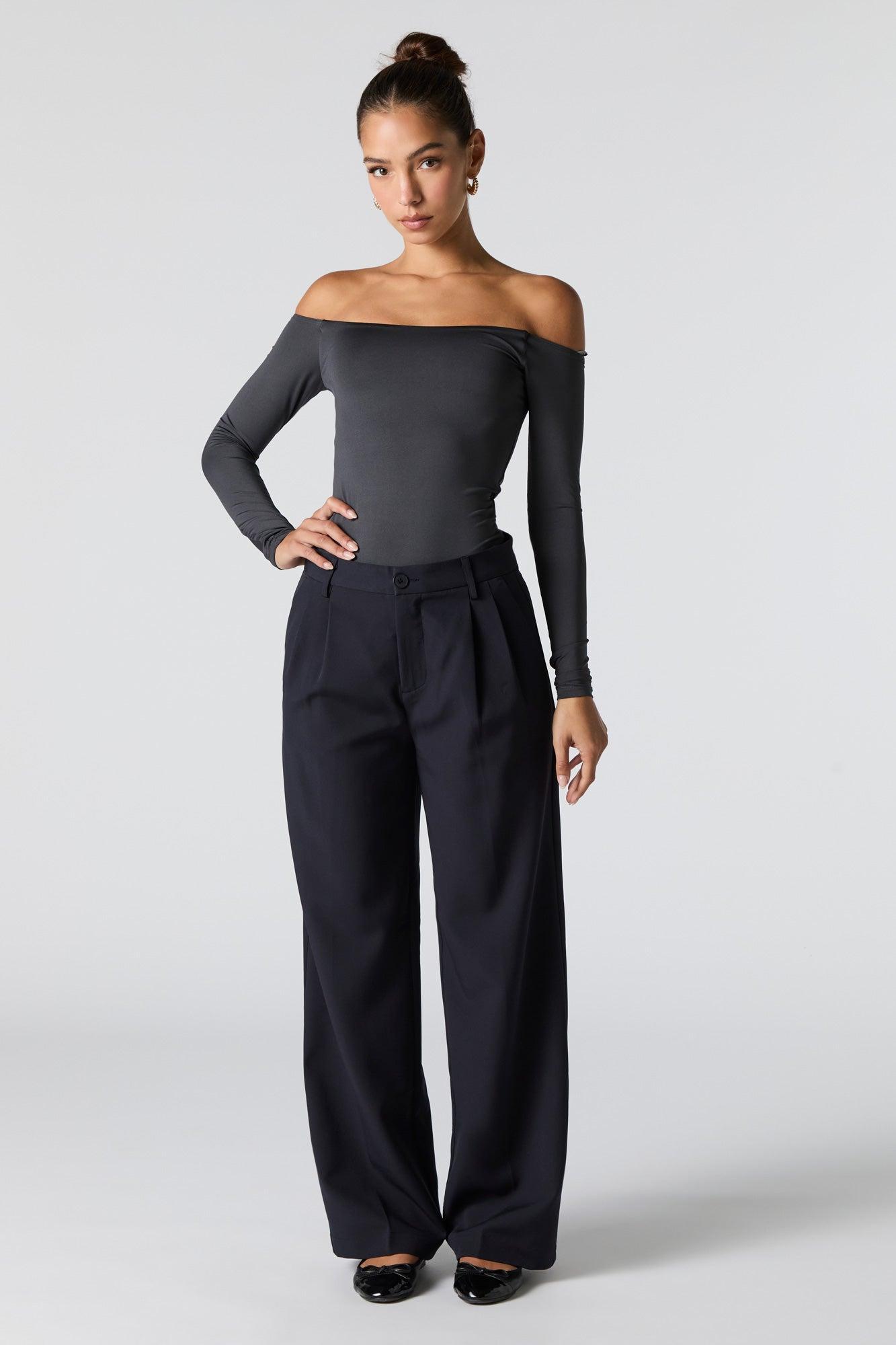Pleated Wide Leg Dress Pant Female Product Image