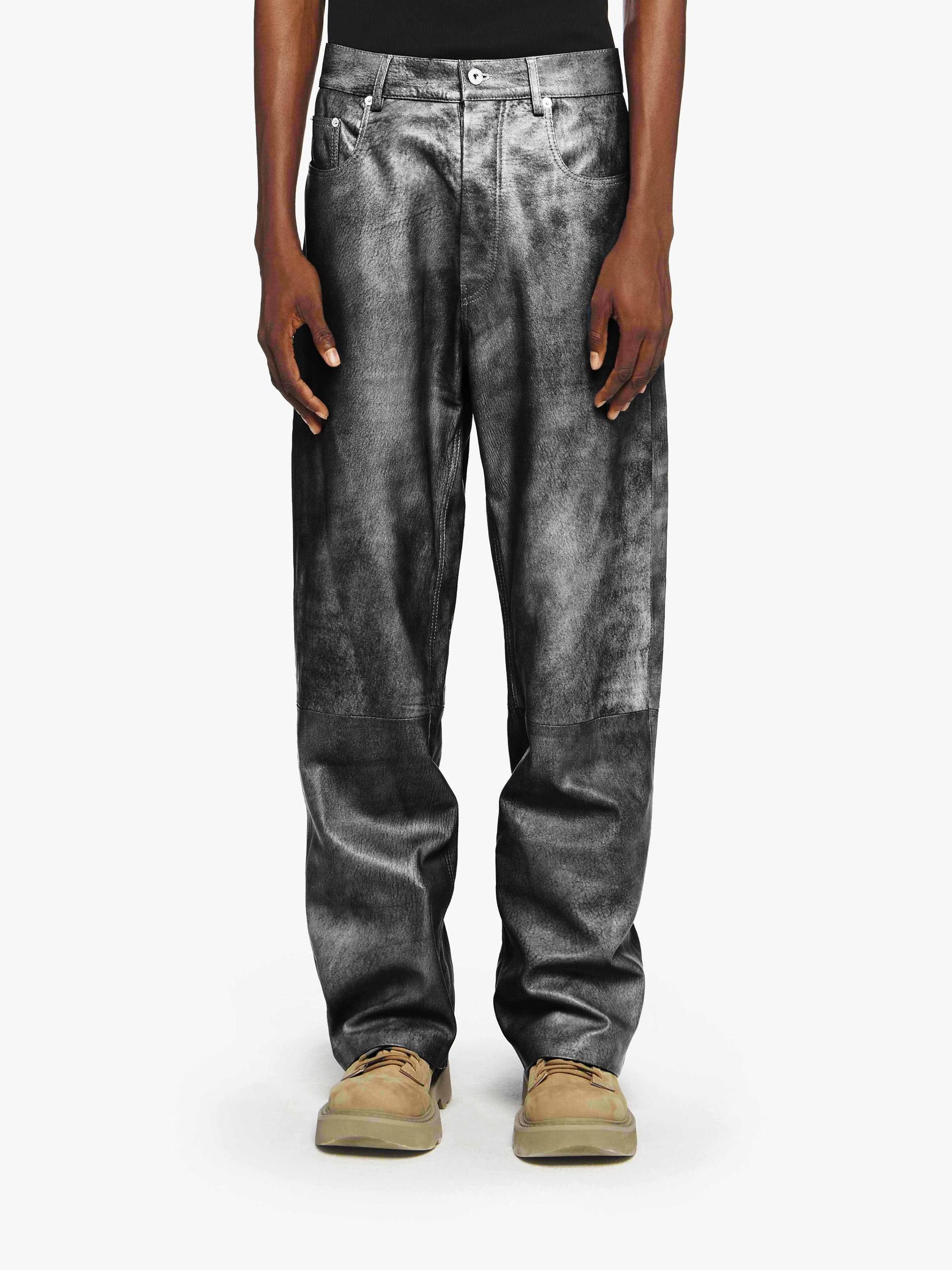 STRAIGHT LEG LEATHER TROUSERS Product Image