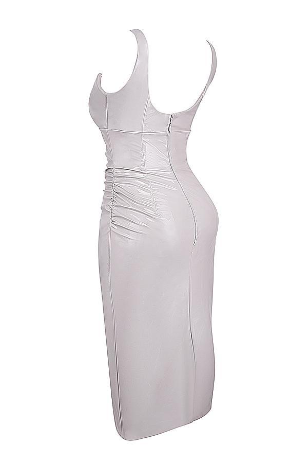 Madeleine  violet ice vinyl midi dress - sale Product Image