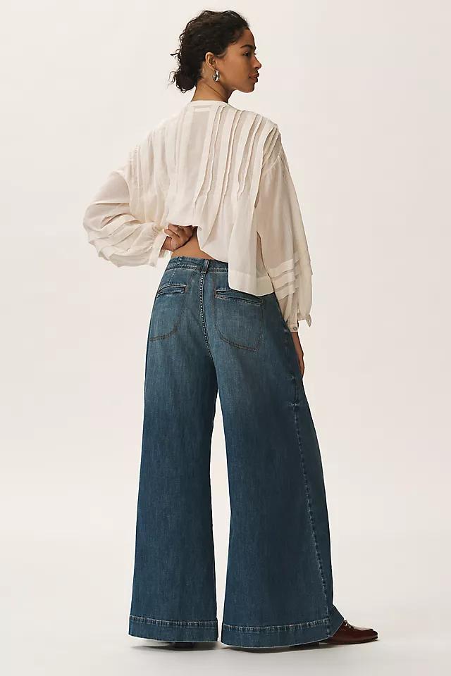Pilcro Pleated Palazzo High-Rise Wide-Leg Jeans Product Image