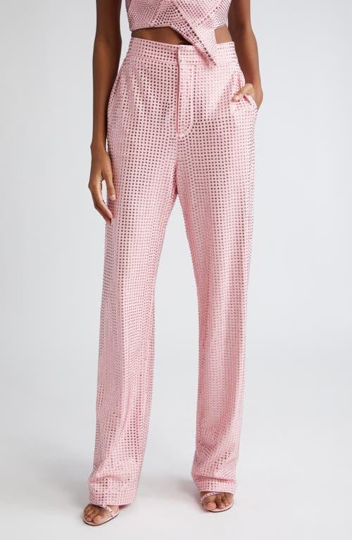 AREA Crystal Embellished Straight Leg Pant Rose. (also in ). Product Image