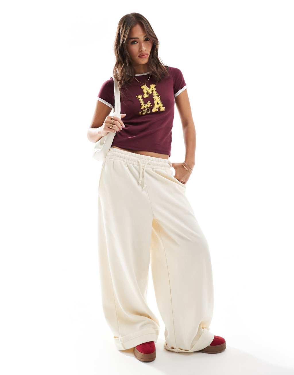 Cotton On t-shirt with LMA logo in cherry ripe Product Image