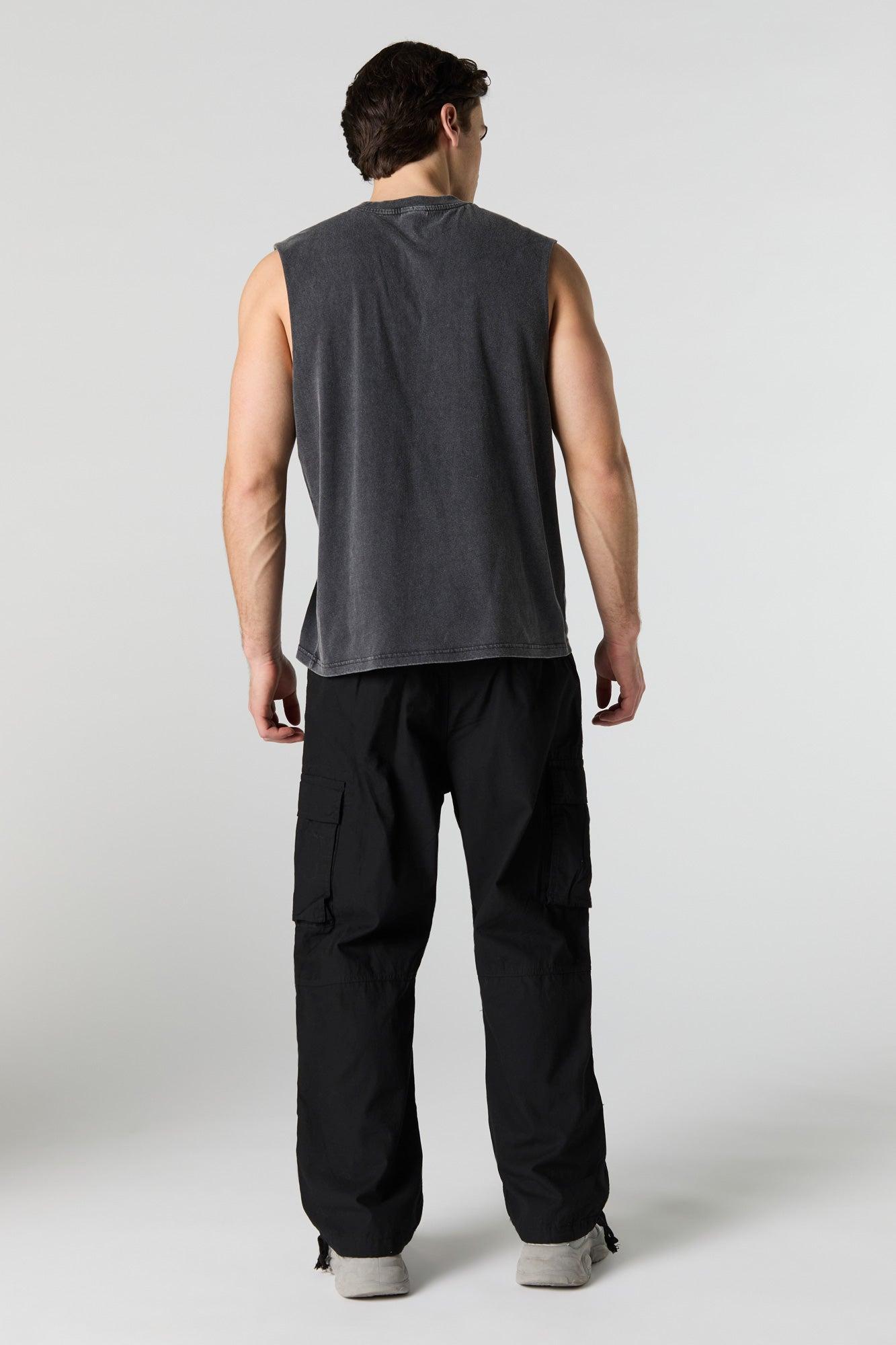Drawstring Hem Baggy Cargo Pant Male Product Image