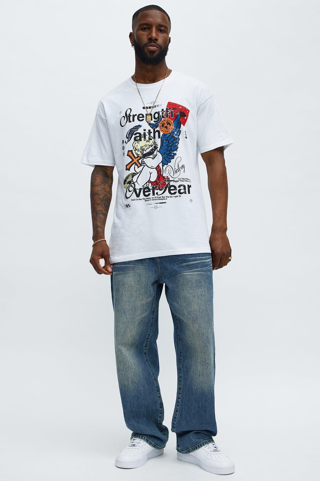 Strength Faith Over Fear Short Sleeve Tee - White Product Image