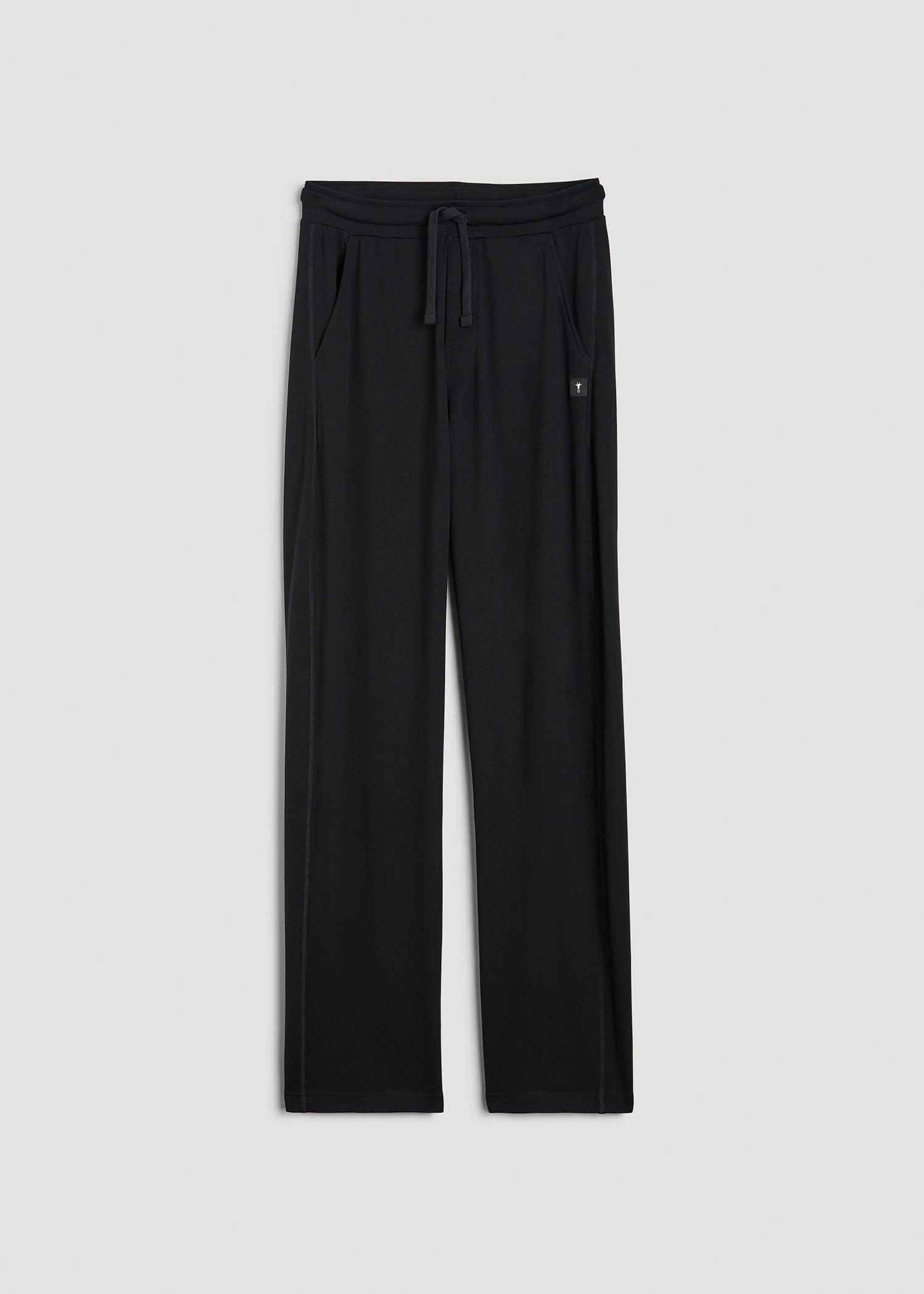 Open-Bottom Tall Men's Pajama Pants in Black Product Image