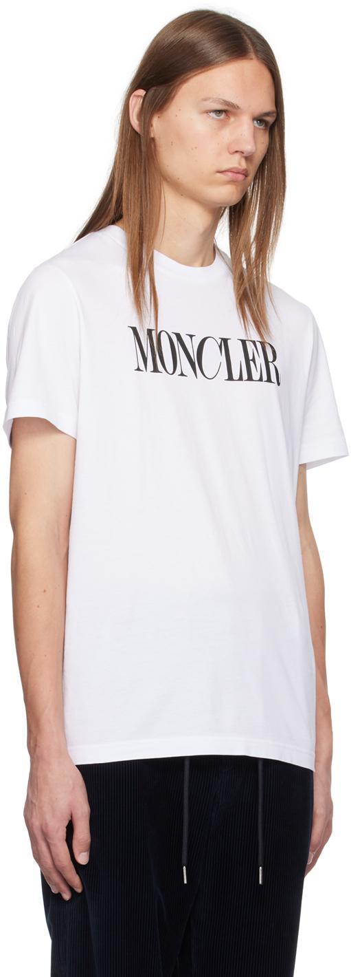 MONCLER Men's Logo Patch Crew T-shirt In White Product Image