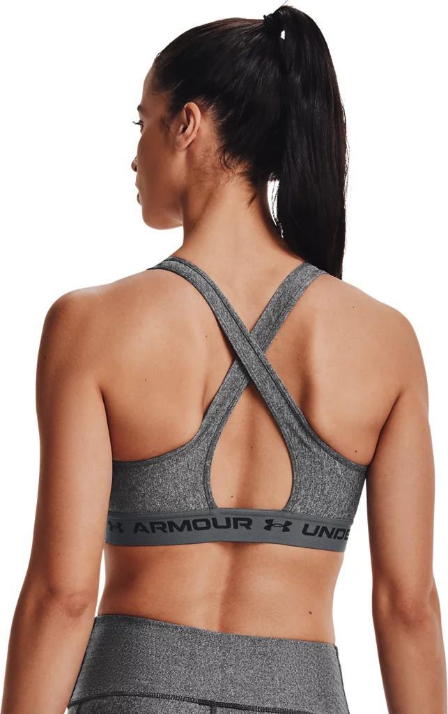 Under Armour Womens Armour Mid Crossback Heather Scoop Neck Sports Bra Product Image